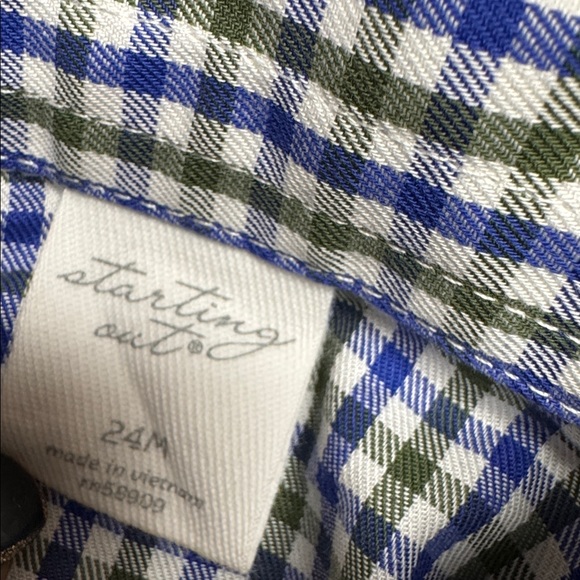 Starting Out Boy’s Quarter Zip Sweater with Brown Elbow Patches & Check Shirt - Picture 5 of 10